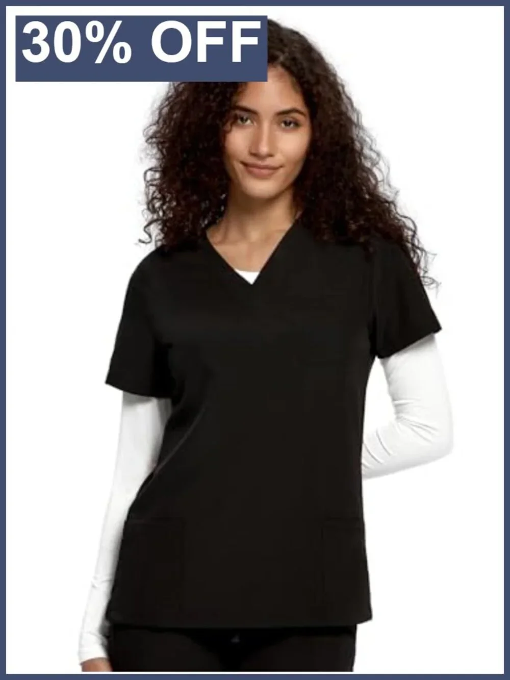 COZYFIT Underscrub Long Sleeve Crew Neck Slim Fit Tunic Top for Healthcare